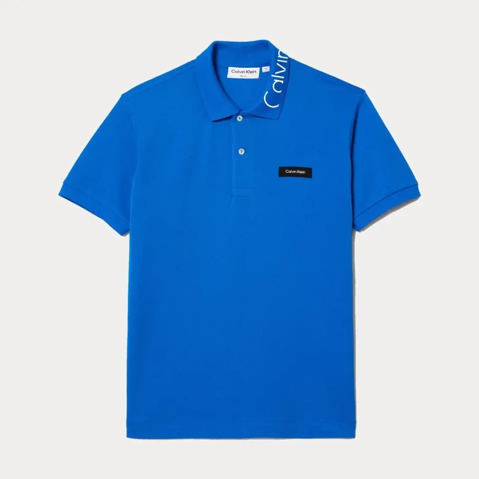 Streç Pique Slim Polo T-Shirt Mavi