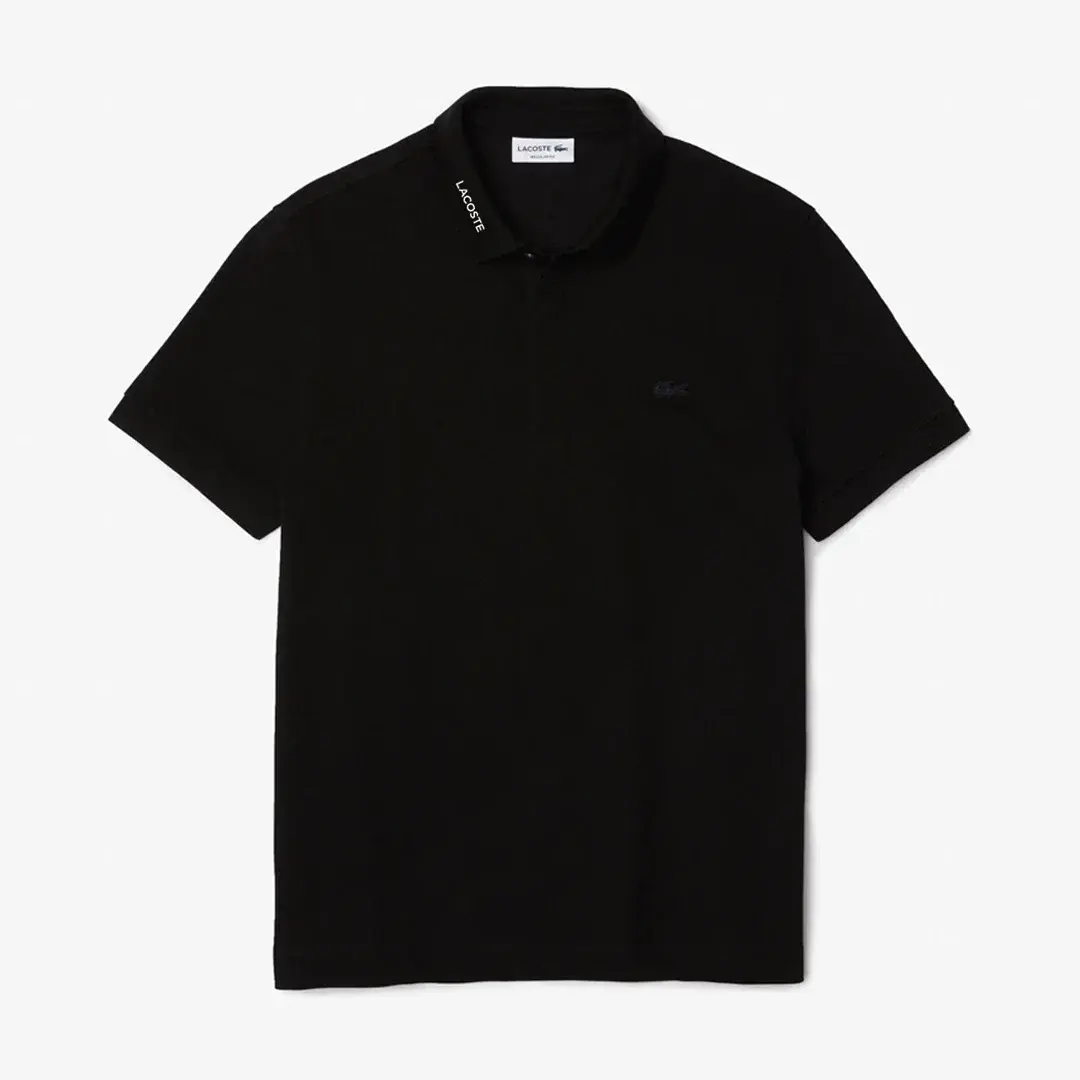 Regular Fit Paris Stretch Piqué Polo T-Shirt Siyah