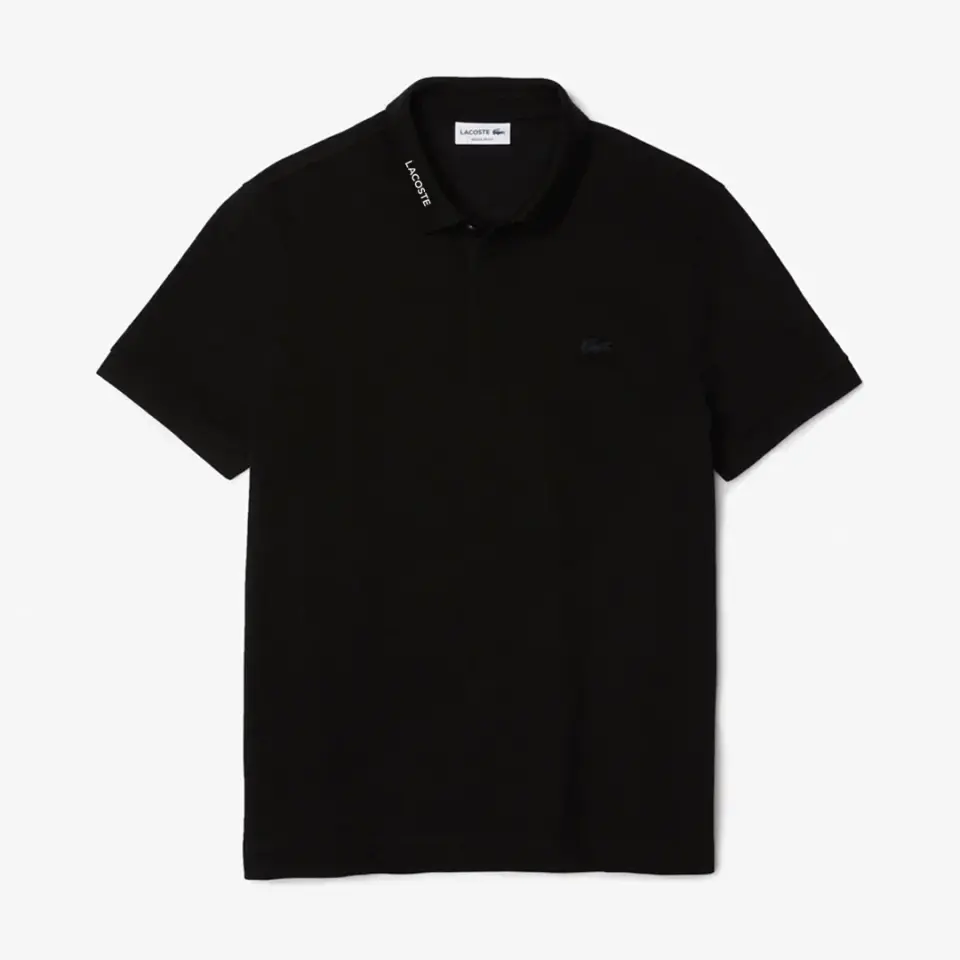Regular Fit Paris Stretch Piqué Polo T-Shirt Siyah