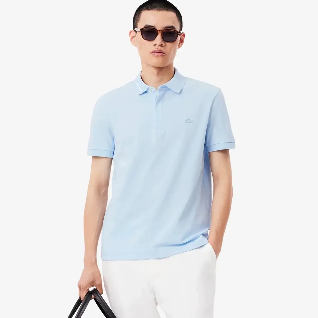 Regular Fit Paris Stretch Piqué Polo T-Shirt Açık Mavi