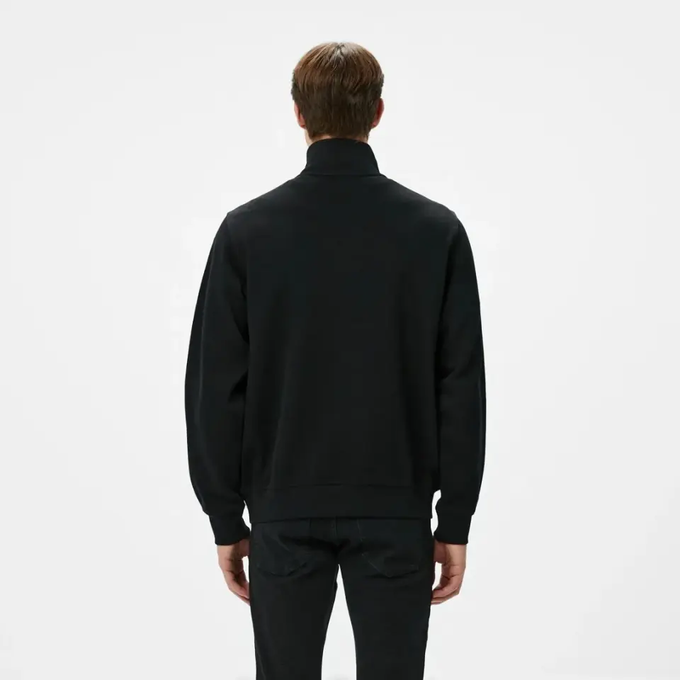 Classic Fit Yarım Fermuarlı Sweatshirt Siyah