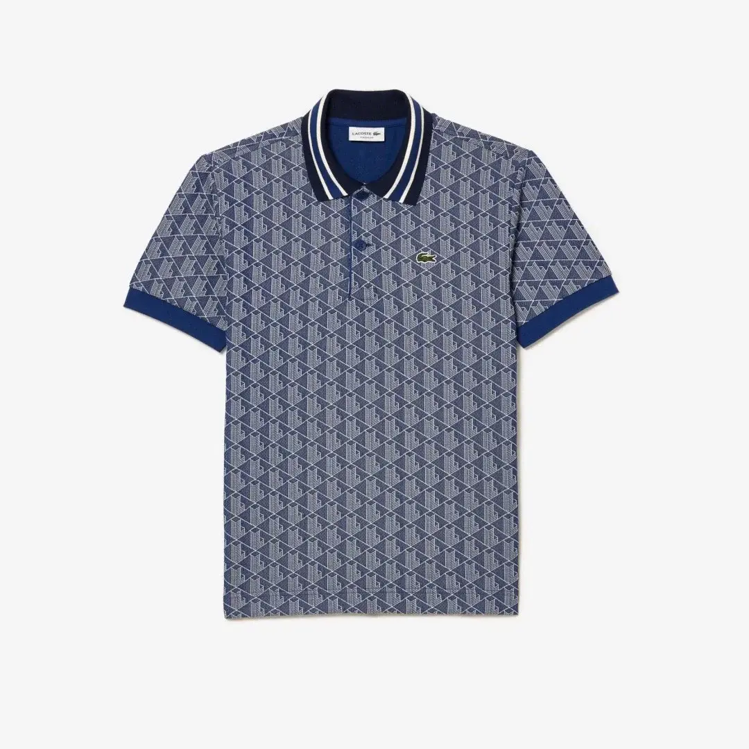 Classic Fit Monogram Polo Mavi