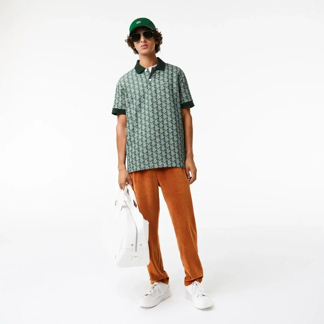 Classic Fit Monogram Polo Mavi