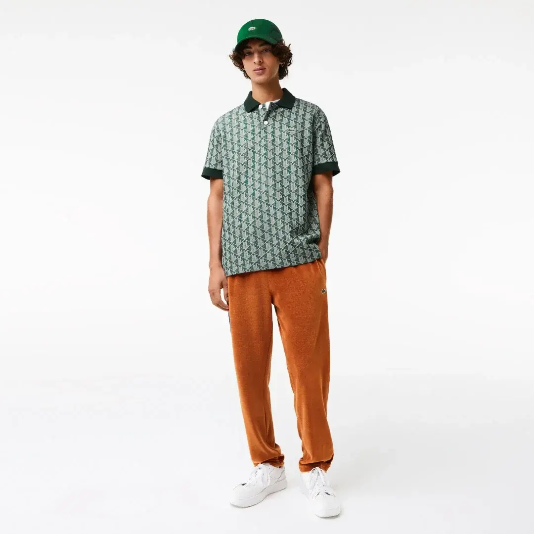 Classic Fit Monogram Polo Mavi