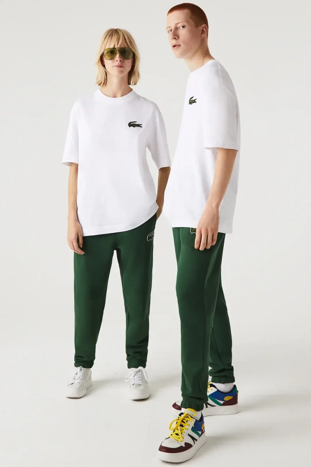 Unisex Loose Fit Large Croc Organic Heavy Tişört Beyaz