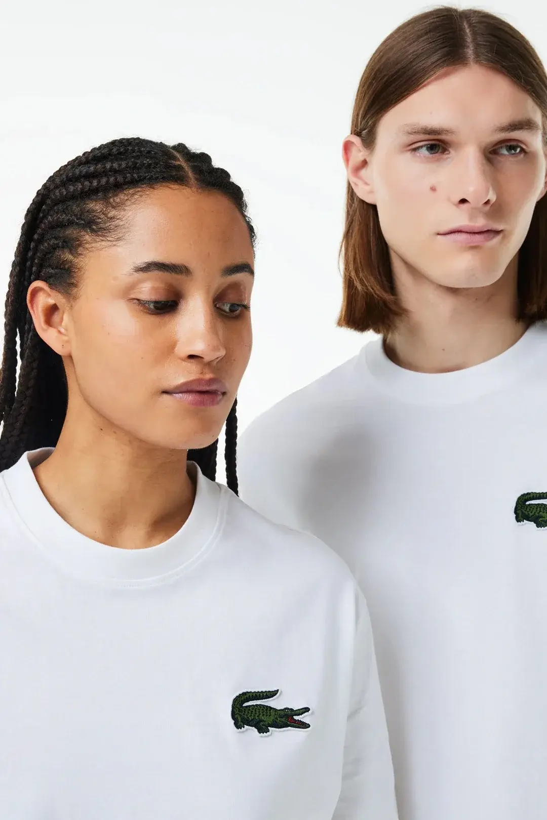 Unisex Loose Fit Large Croc Organic Heavy Tişört Beyaz