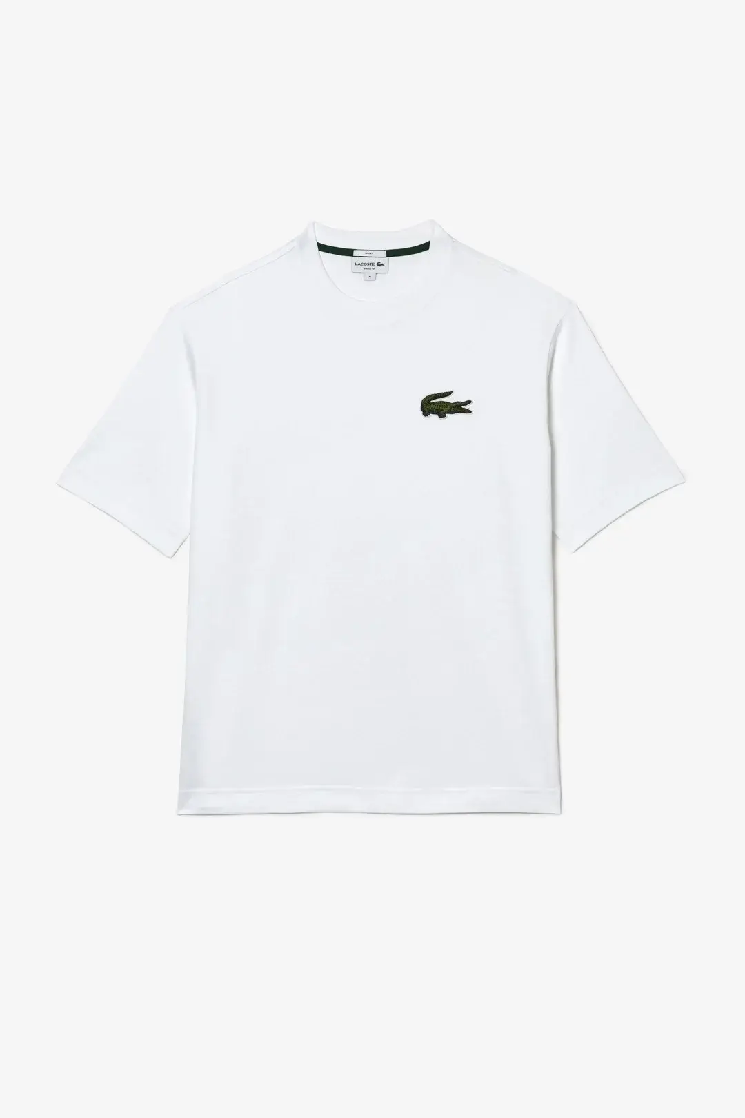 Unisex Loose Fit Large Croc Organic Heavy Tişört Beyaz