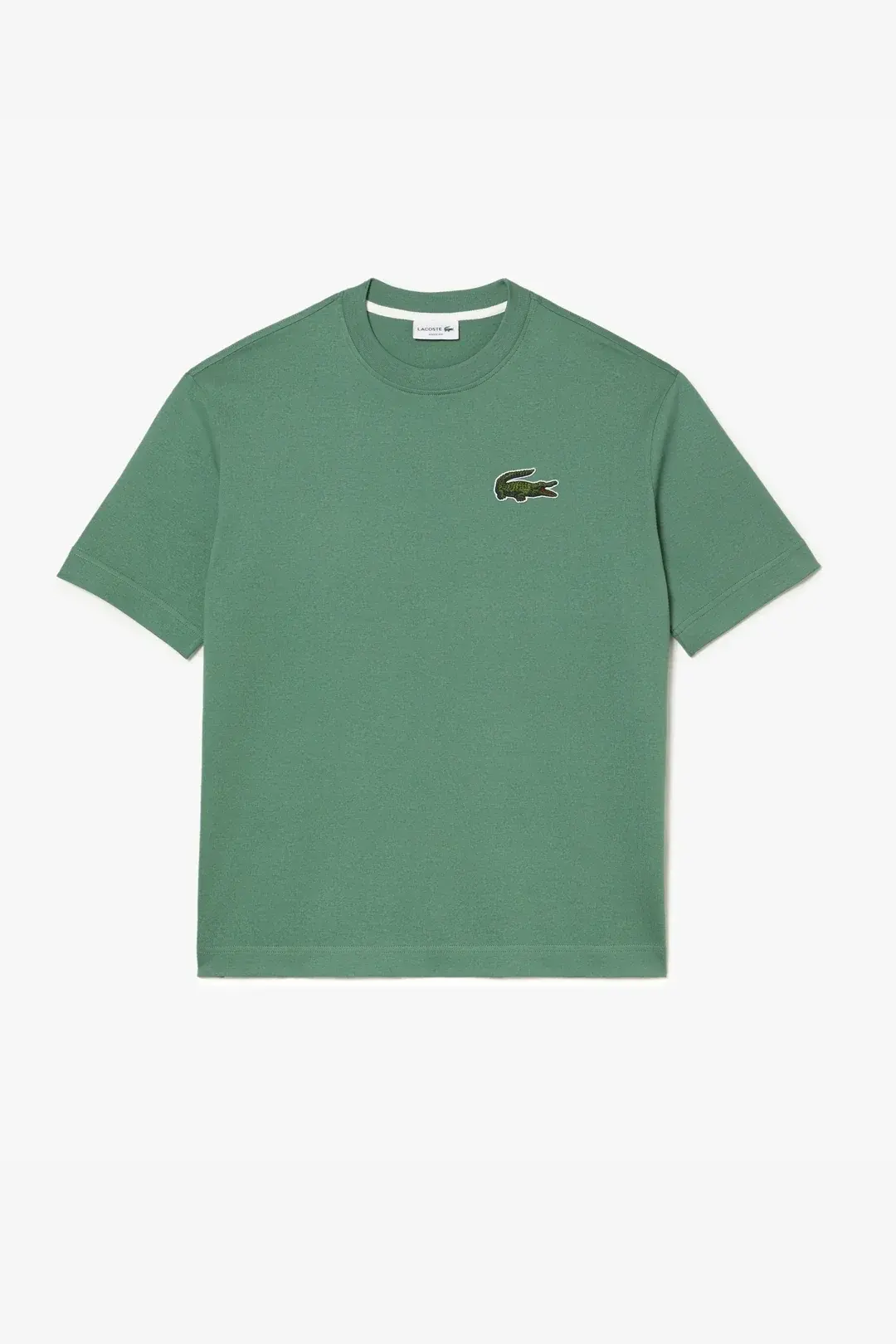 Unisex Loose Fit Large Croc Organic Heavy Tişört Yeşil