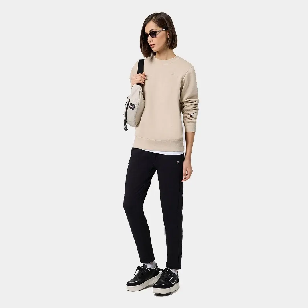 Powerblend Fleece Crew, C Logo Kadın Sweatshirt Kahverengi