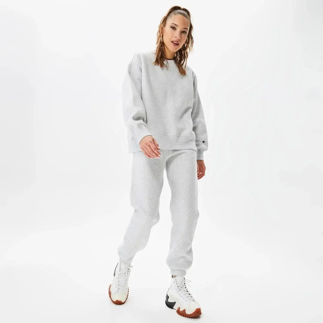 Powerblend Fleece Crew, C Logo Kadın Sweatshirt Gri