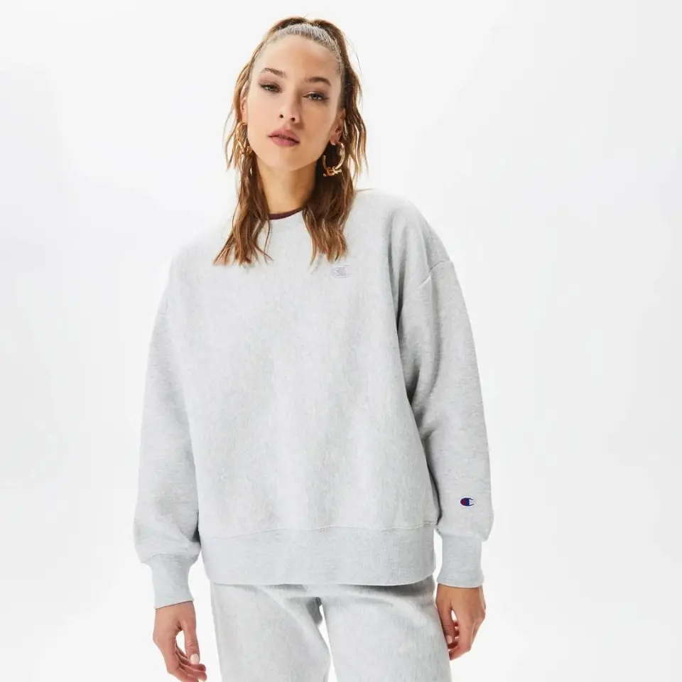 Powerblend Fleece Crew, C Logo Kadın Sweatshirt Gri