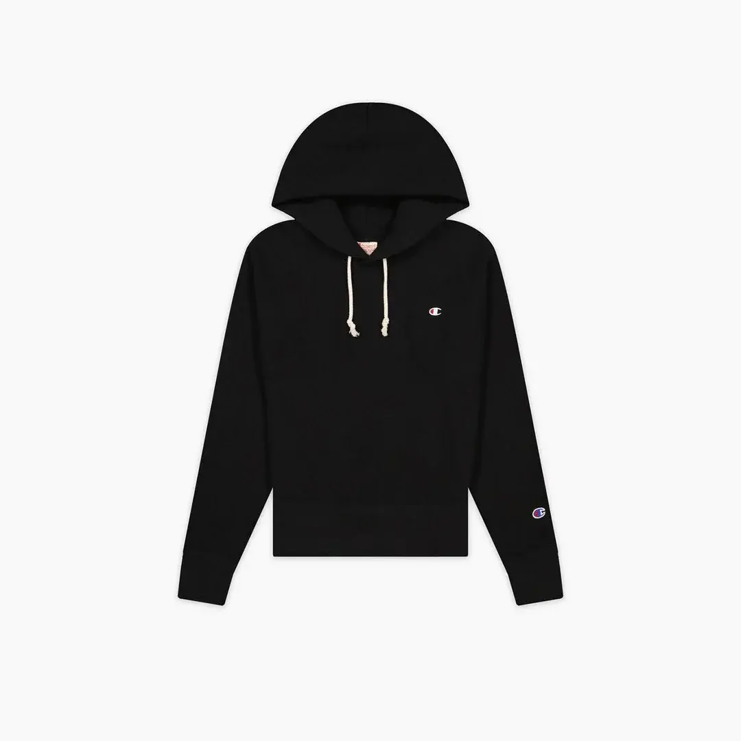 Reverse Weave Kadın Hoodie C Logo Siyah