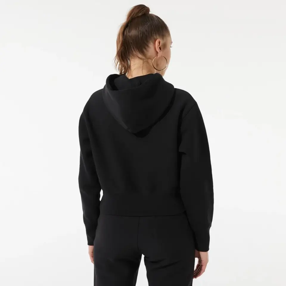 Reverse Weave Kadın Hoodie C Logo Siyah