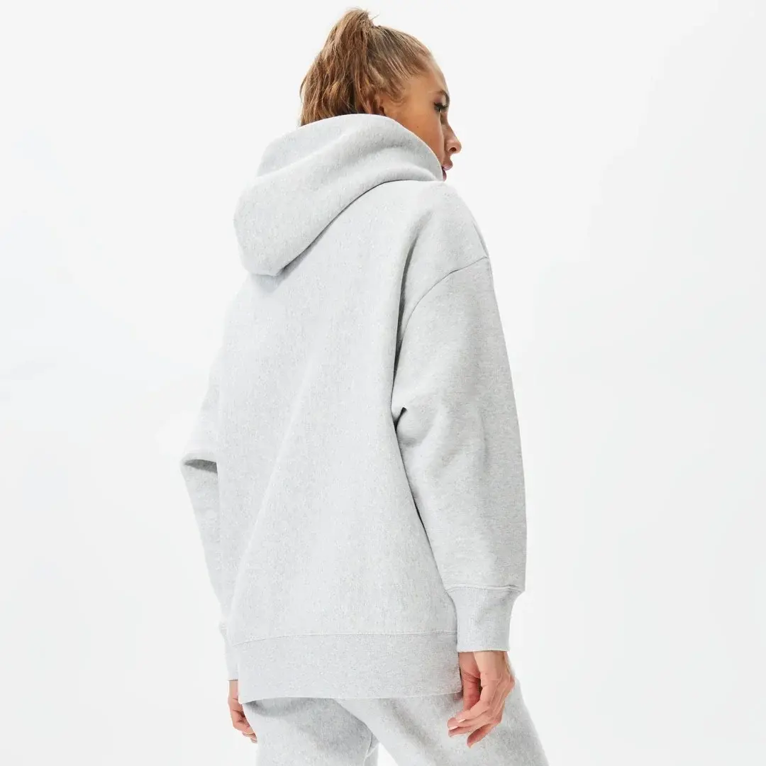 Reverse Weave Kadın Hoodie C Logo Gri