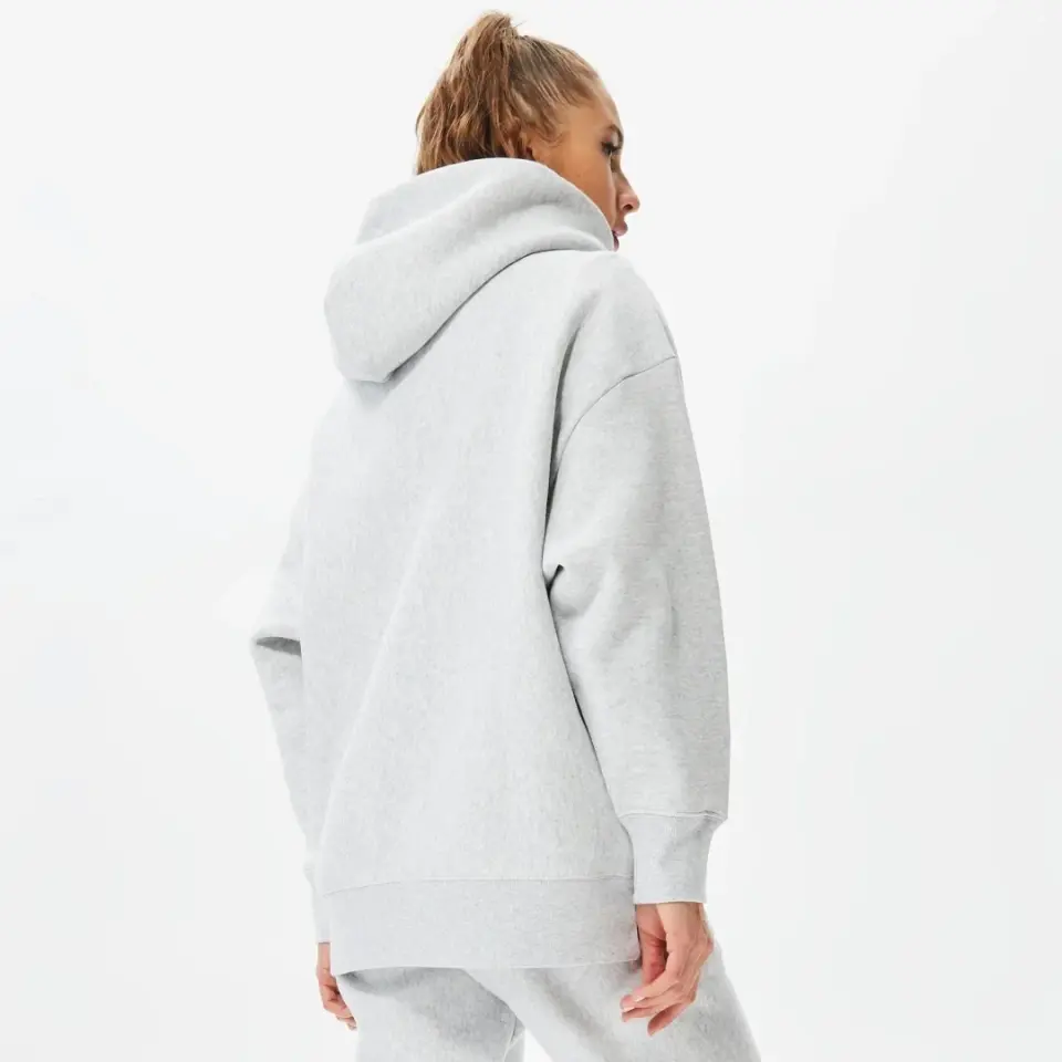 Reverse Weave Kadın Hoodie C Logo Gri