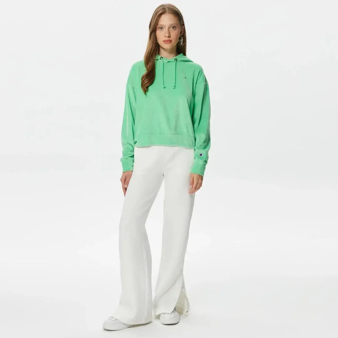 Reverse Weave Kadın Hoodie C Logo Yeşil