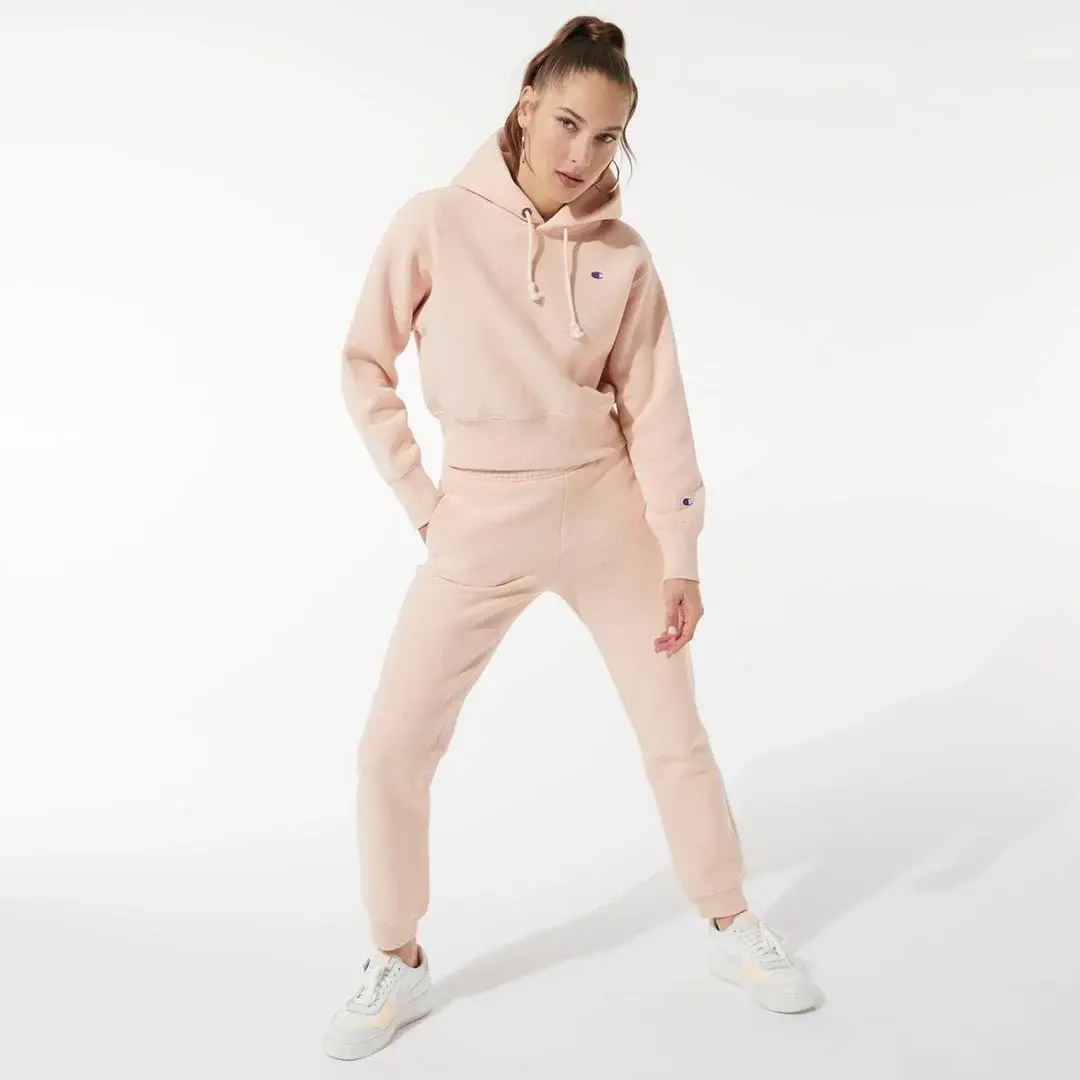 Reverse Weave Kadın Hoodie C Logo Pembe