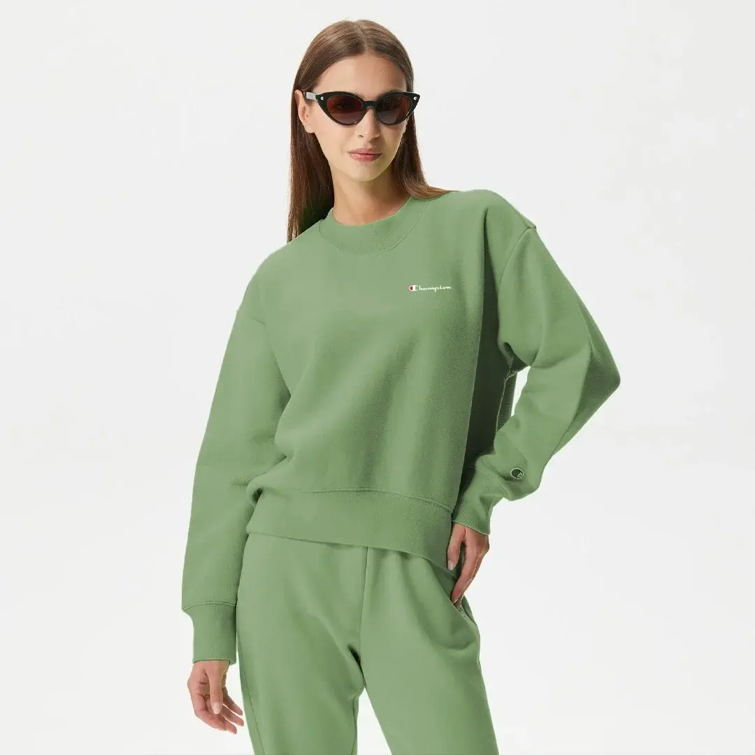 Powerblend Fleece Crew Kadın Sweatshirt Yeşil