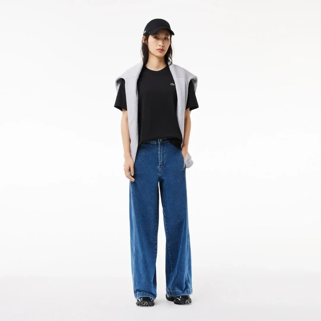 Classic Fit Bisiklet Yaka Kadın T-Shirt Siyah