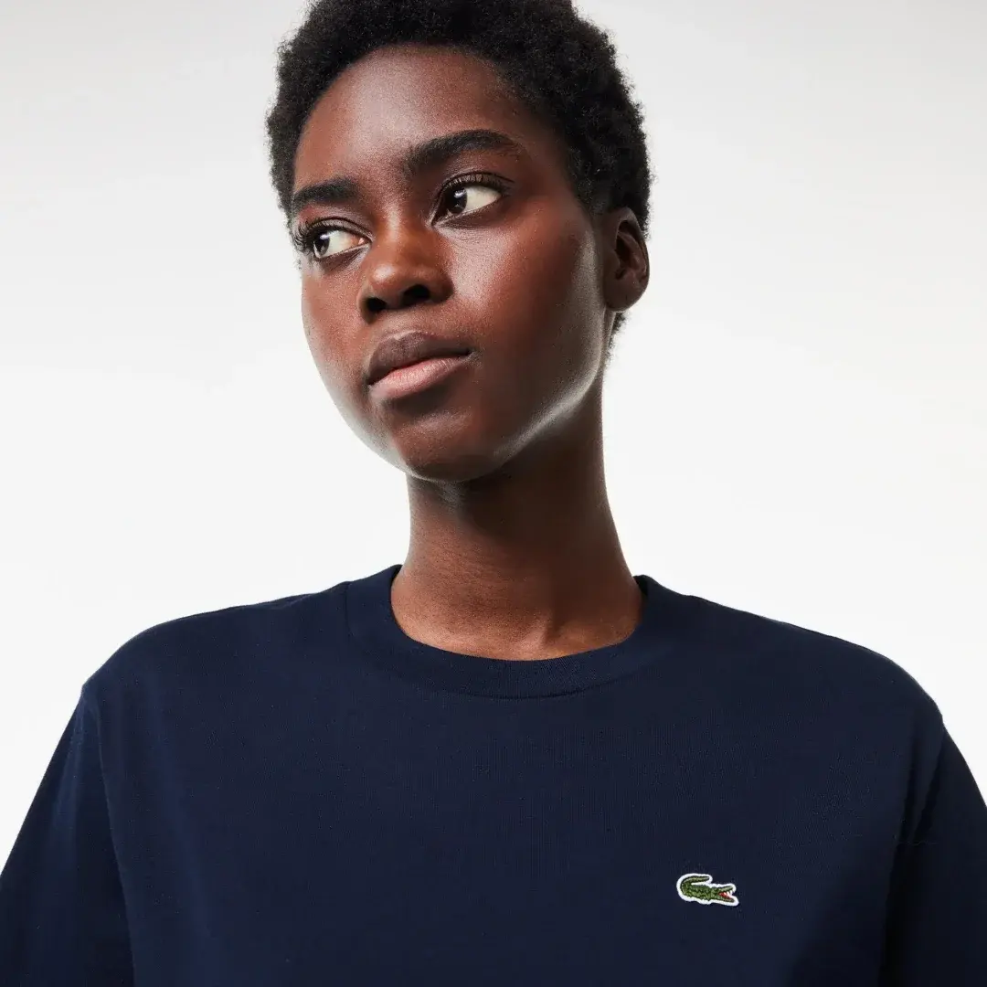 Classic Fit Bisiklet Yaka Kadın T-Shirt Lacivert