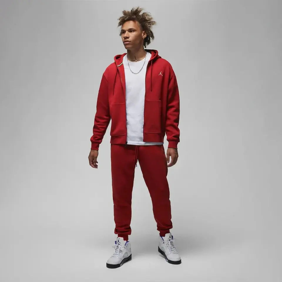 Essentials Tam Boy Fermuarlı Fleece Takım Kırmızı