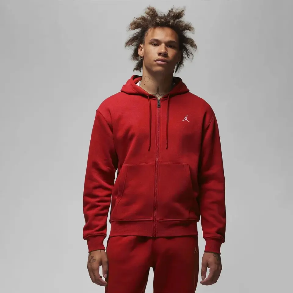 Essentials Tam Boy Fermuarlı Fleece Takım Kırmızı