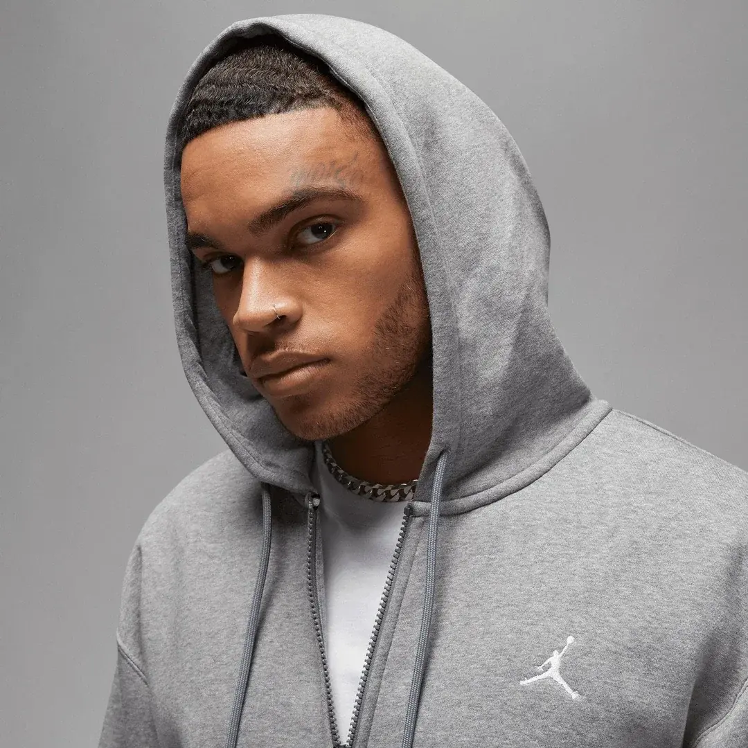 Essentials Tam Boy Fermuarlı Fleece Takım Gri