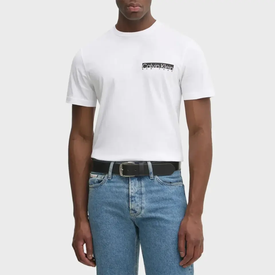 Ny Chest Box Logo T-shirt Beyaz