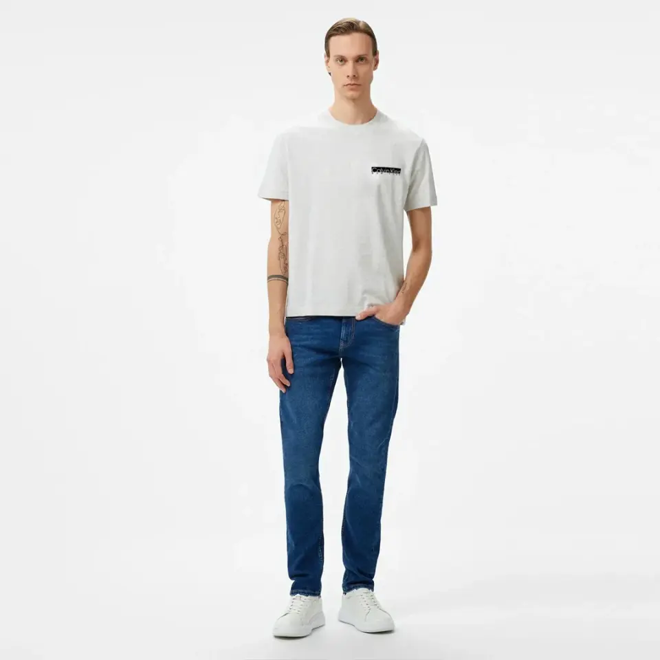 Ny Chest Box Logo T-shirt Gri