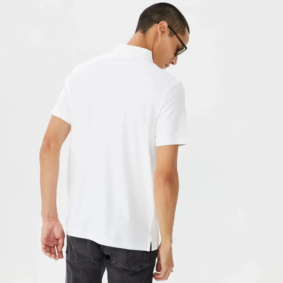 Calvin Klein Smooth Cotton Zip Polo Beyaz