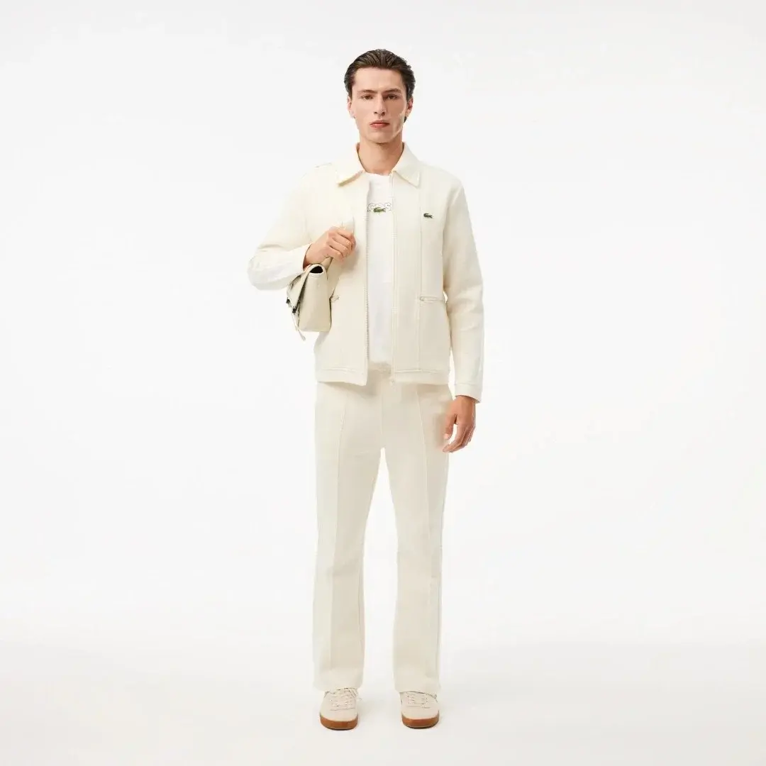 Classic Fit Bisiklet Yaka Baskılı T-Shirt Beyaz