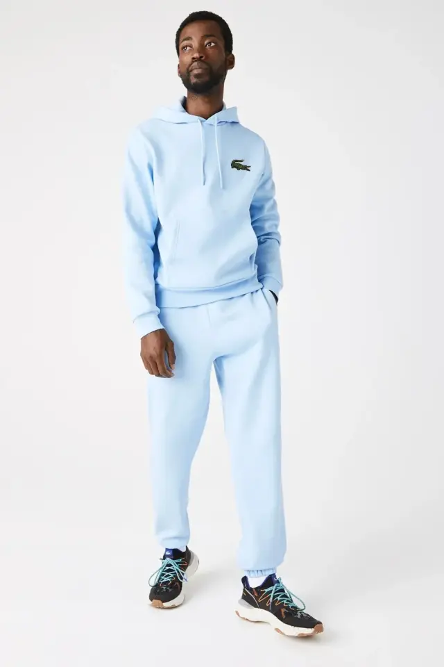 Unisex Loose Fit Kapüşonlu Organik Pamuk Mavi