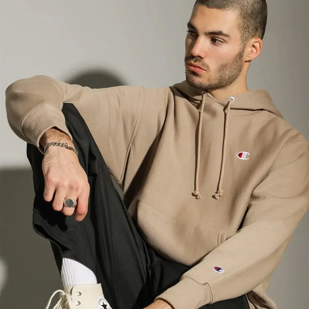 Reverse Weave Hoodie C Logo Kahverengi