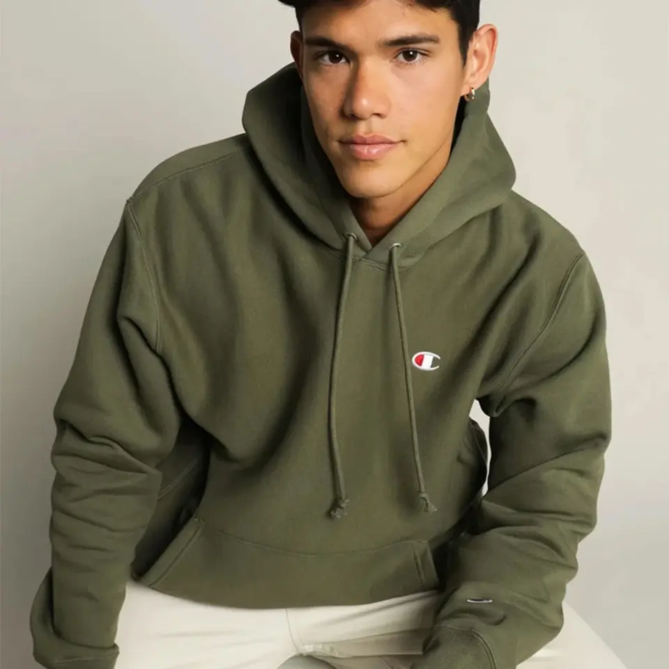 Reverse Weave Hoodie C Logo Yeşil