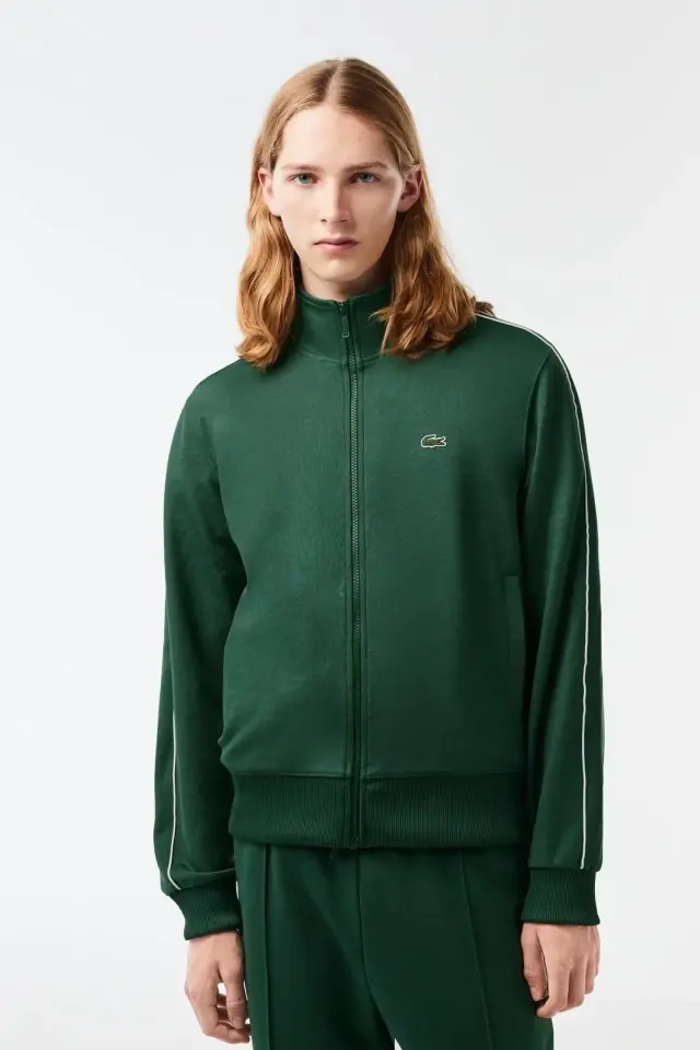 Regular Fit Fermuarlı Sweatshirt Yeşil