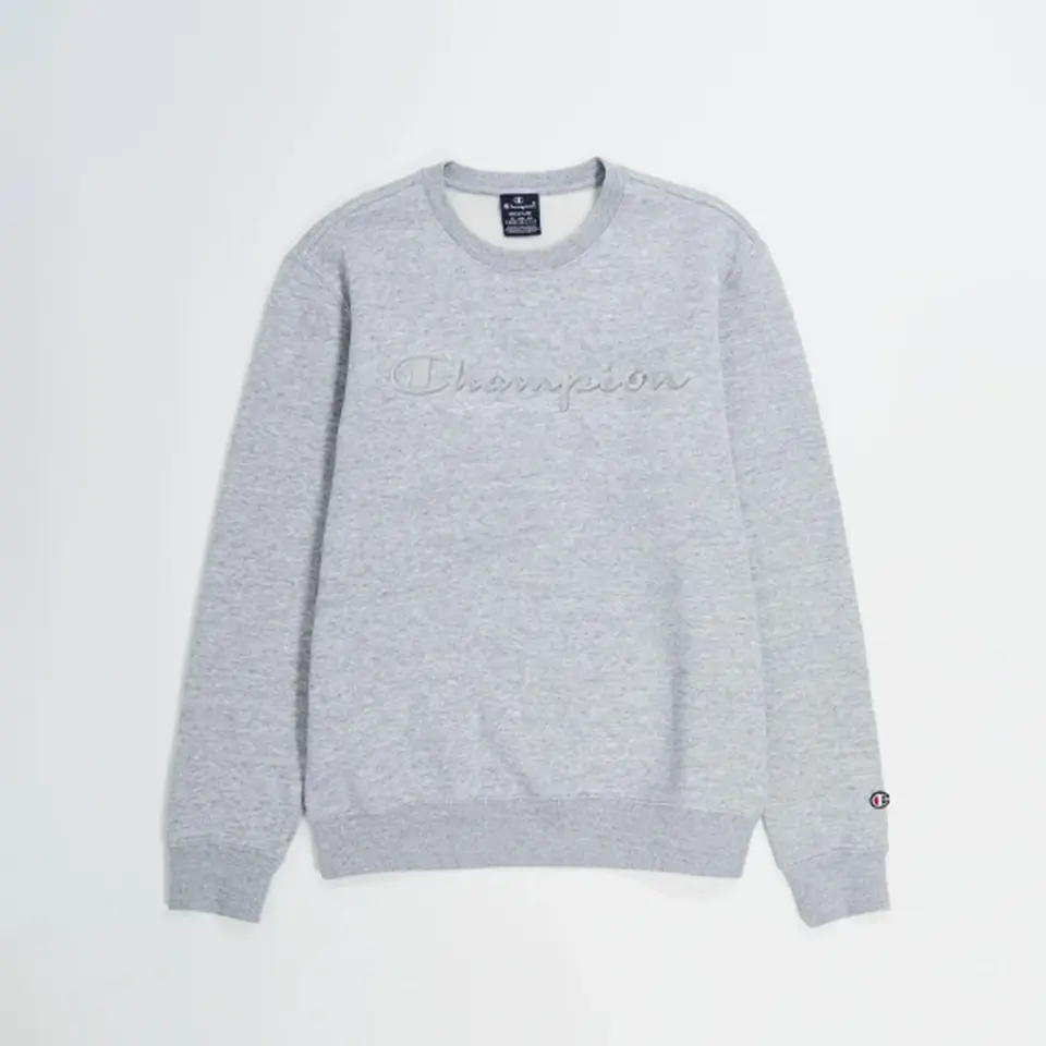 Tonal Embroidery Fleece Sweatshirt Gri