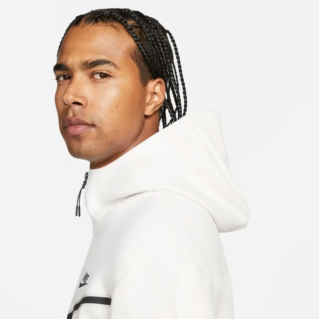 Tech Fleece Full Zip Hoodie Beyaz