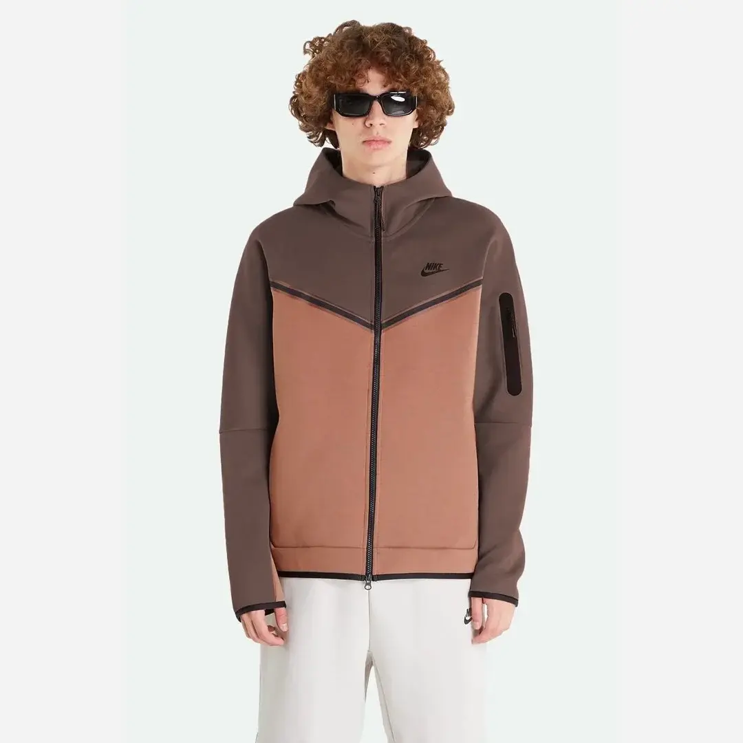 Tech Fleece Full Zip Hoodie Brown