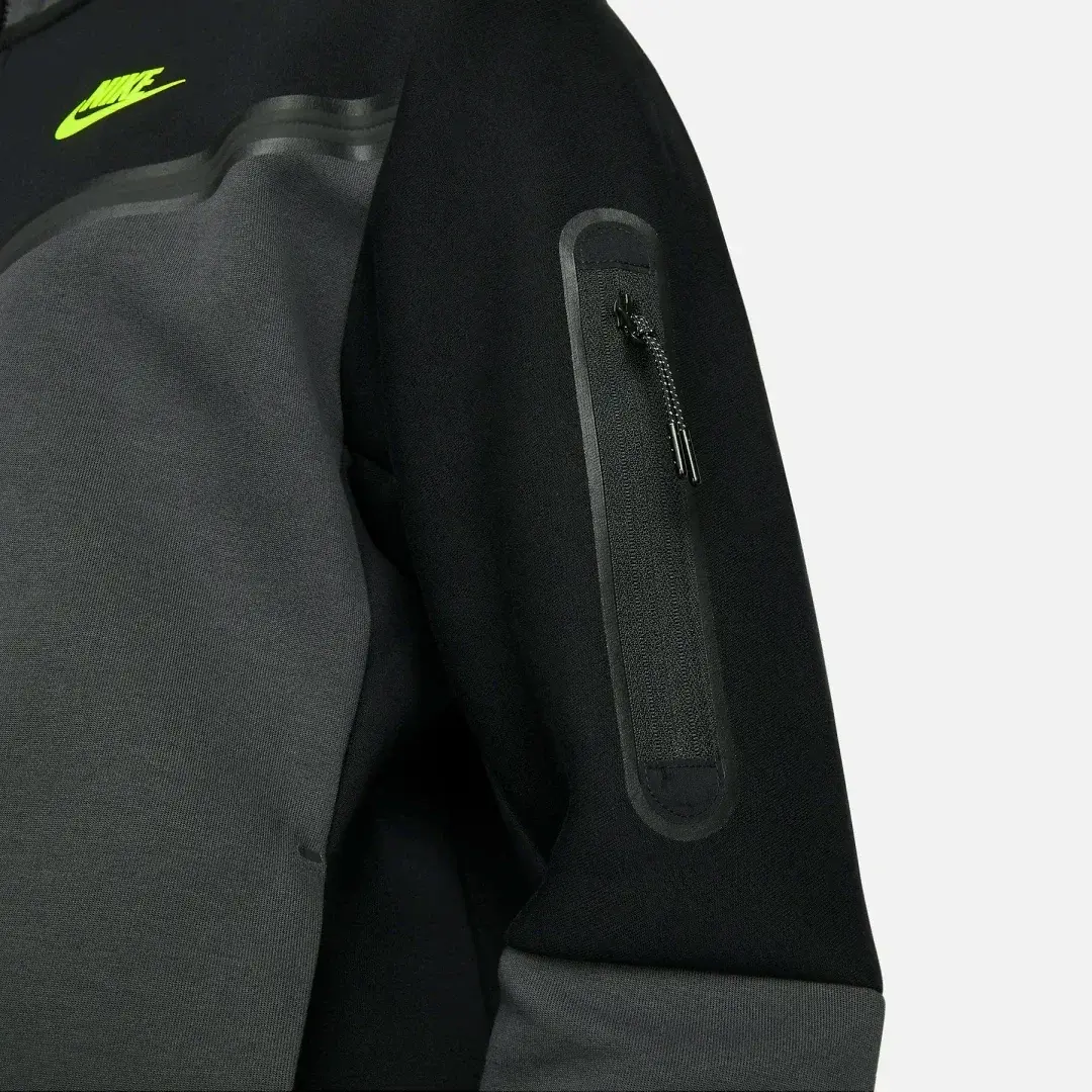Tech Fleece Full Zip Hoodie Siyah/Anthracite/Volt