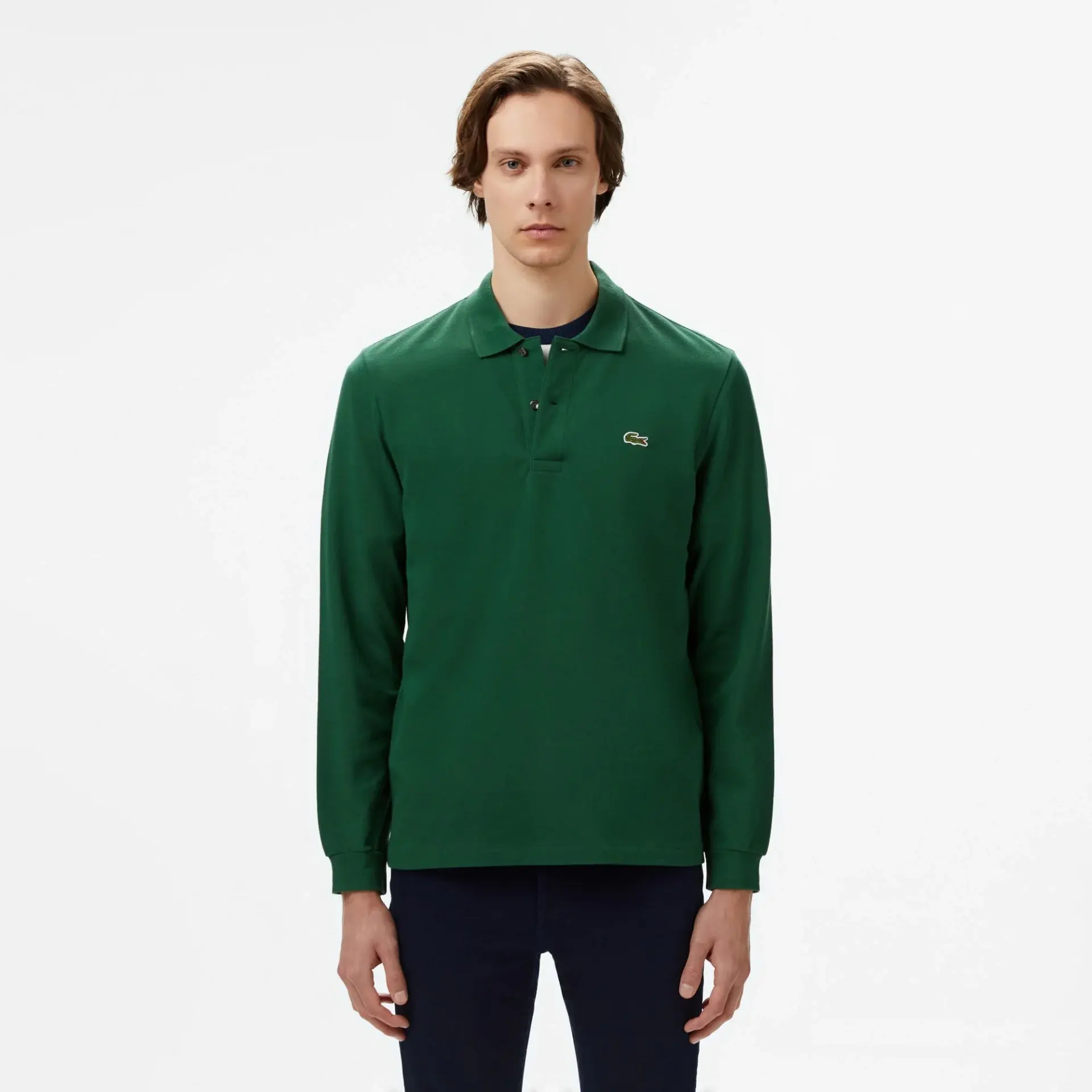 L.12.12 Classic Fit Uzun Kollu Yeşil Polo