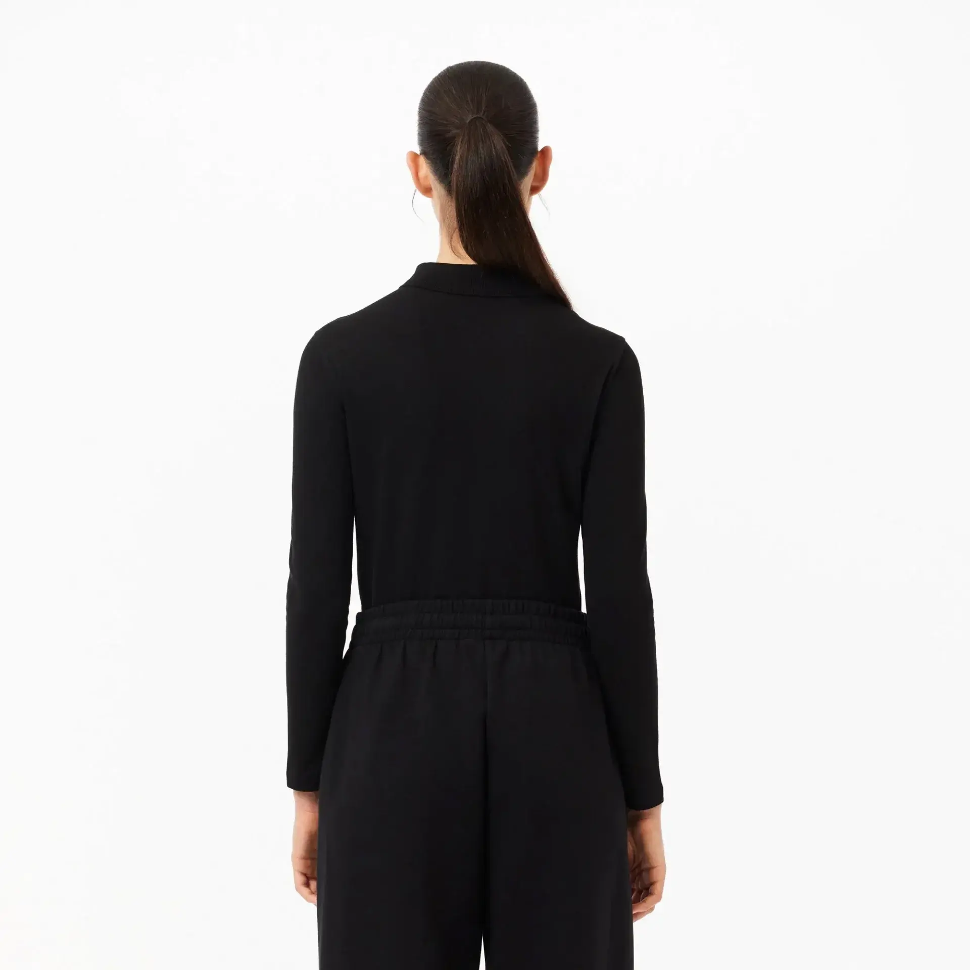 L.12.12 Classic Fit Kadın Uzun Kollu Siyah Polo