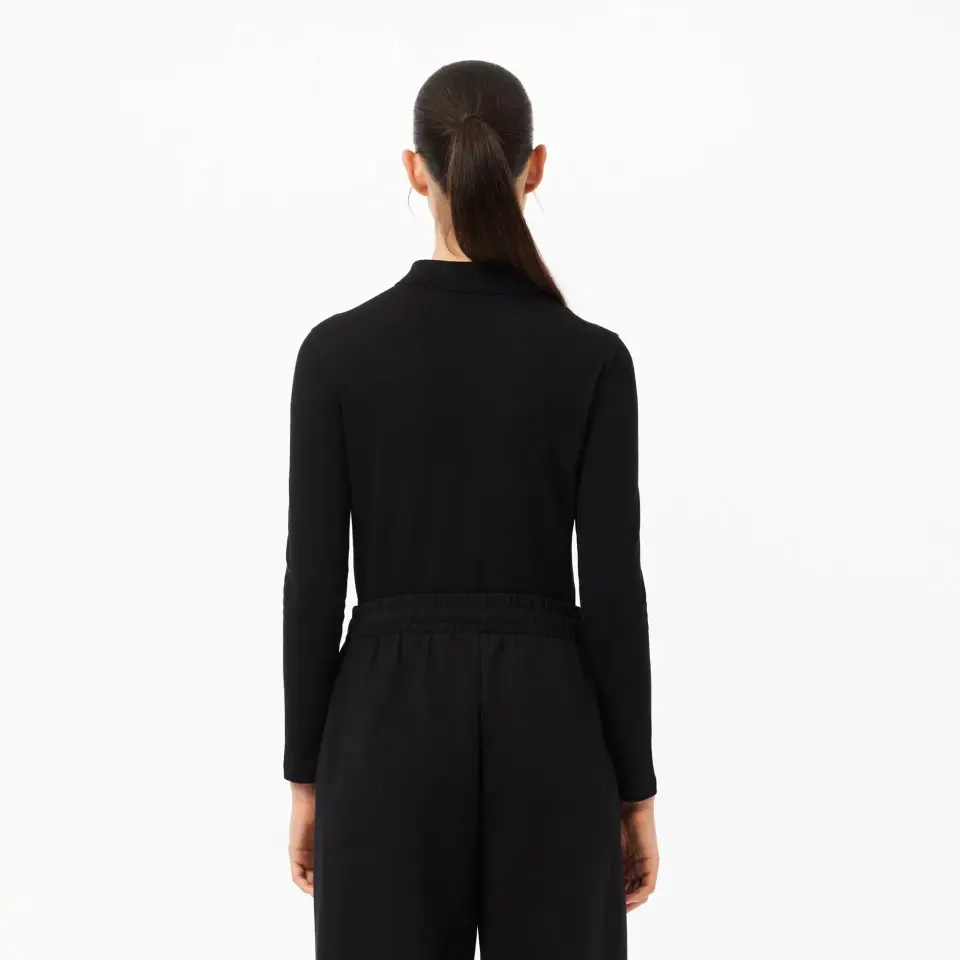 L.12.12 Classic Fit Kadın Uzun Kollu Siyah Polo