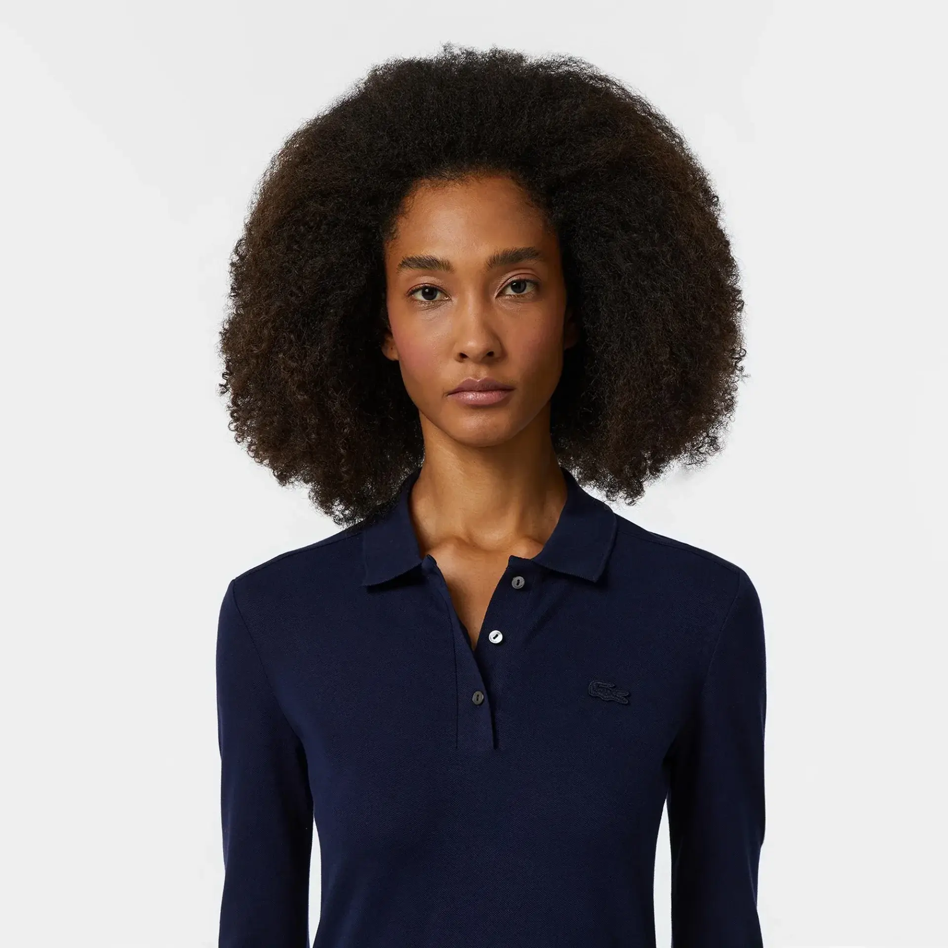 L.12.12 Classic Fit Kadın Uzun Kollu Lacivert Polo