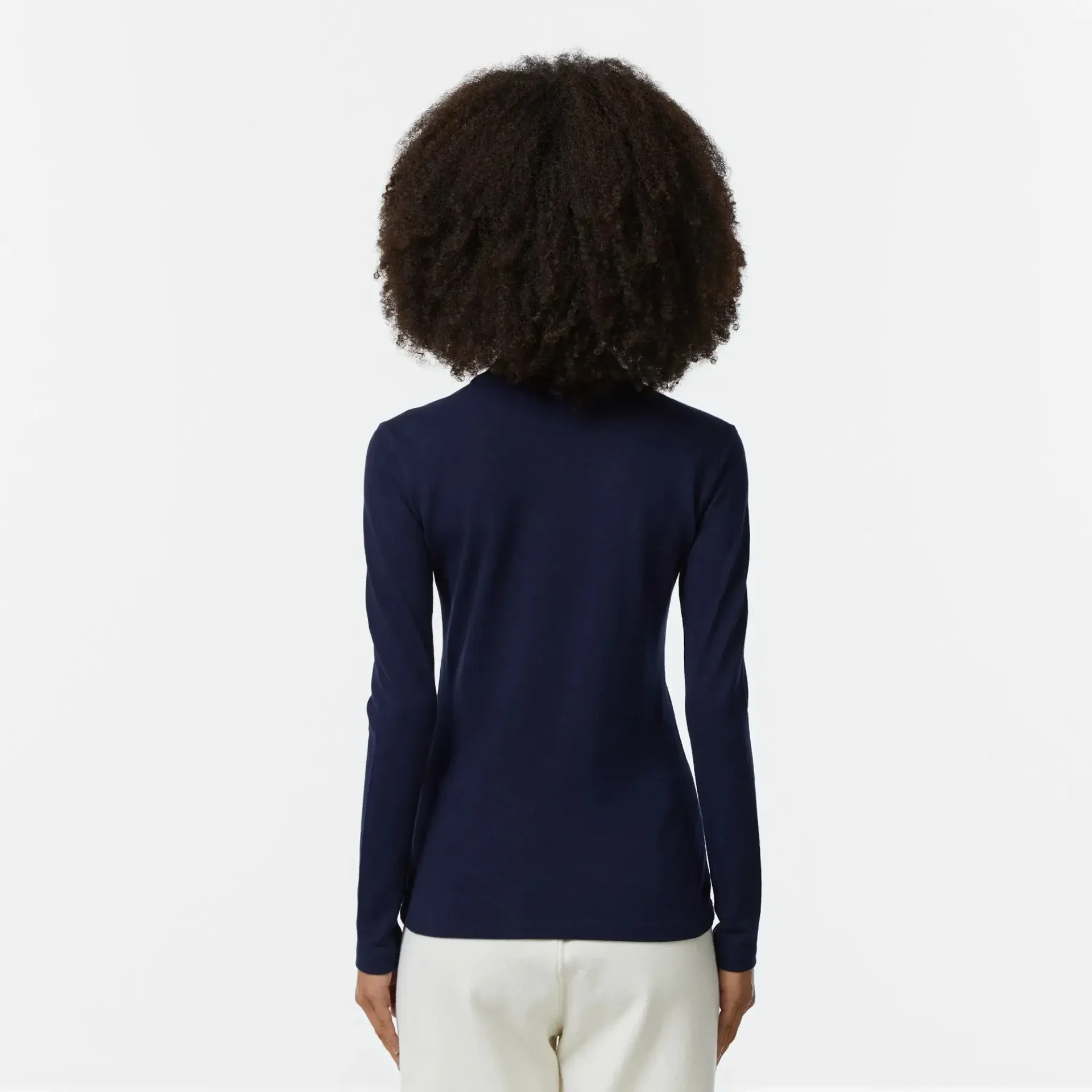 L.12.12 Classic Fit Kadın Uzun Kollu Lacivert Polo