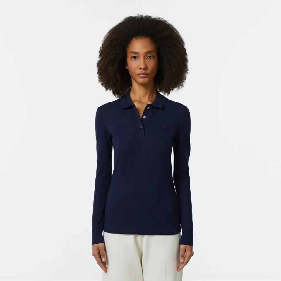 L.12.12 Classic Fit Kadın Uzun Kollu Lacivert Polo