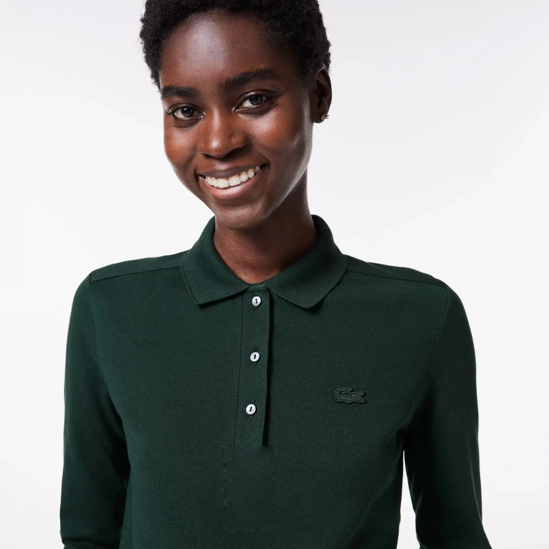 L.12.12 Classic Fit Kadın Uzun Kollu Yeşil Polo