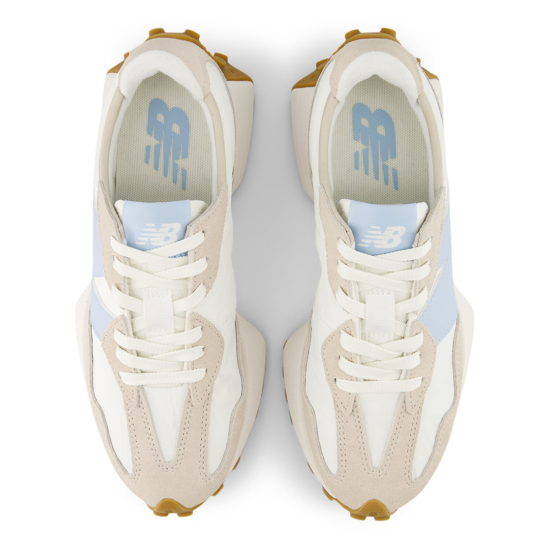 327 Unisex Spor Ayakkabı Beyaz/Mavi/Kahverengi