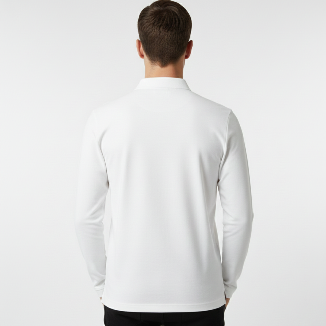 Smooth Uzun Kollu Polo Yaka Beyaz