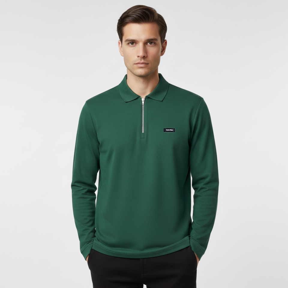 Smooth Uzun Kollu Polo Yaka Yeşil