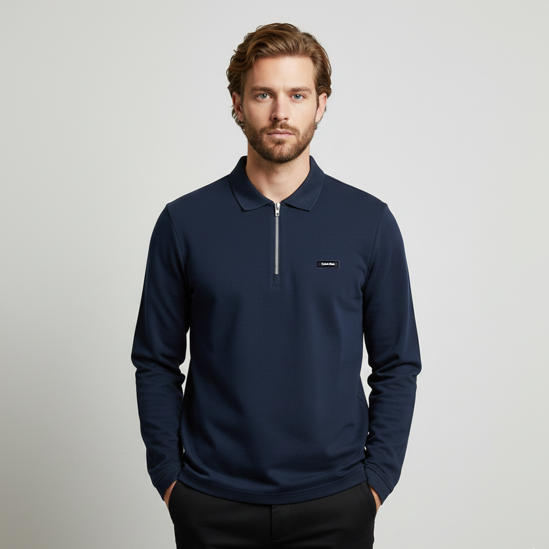 Smooth Uzun Kollu Polo Yaka Lacivert